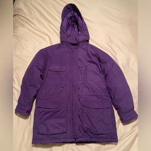 Vintage Eddie Bauer Down Long Purple Jacket Women’s Medium Snow line